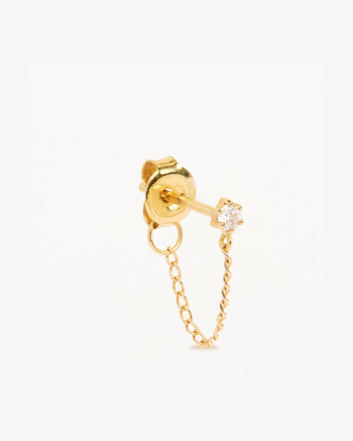 14k Solid Gold Diamond Sweet Droplet Chain Earring