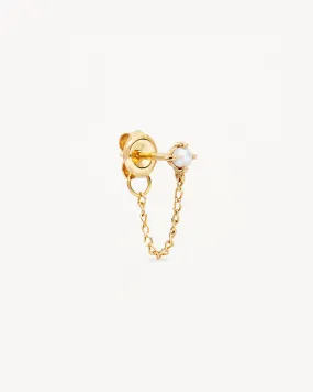 14k Solid Gold Peace Lover Chain Earring