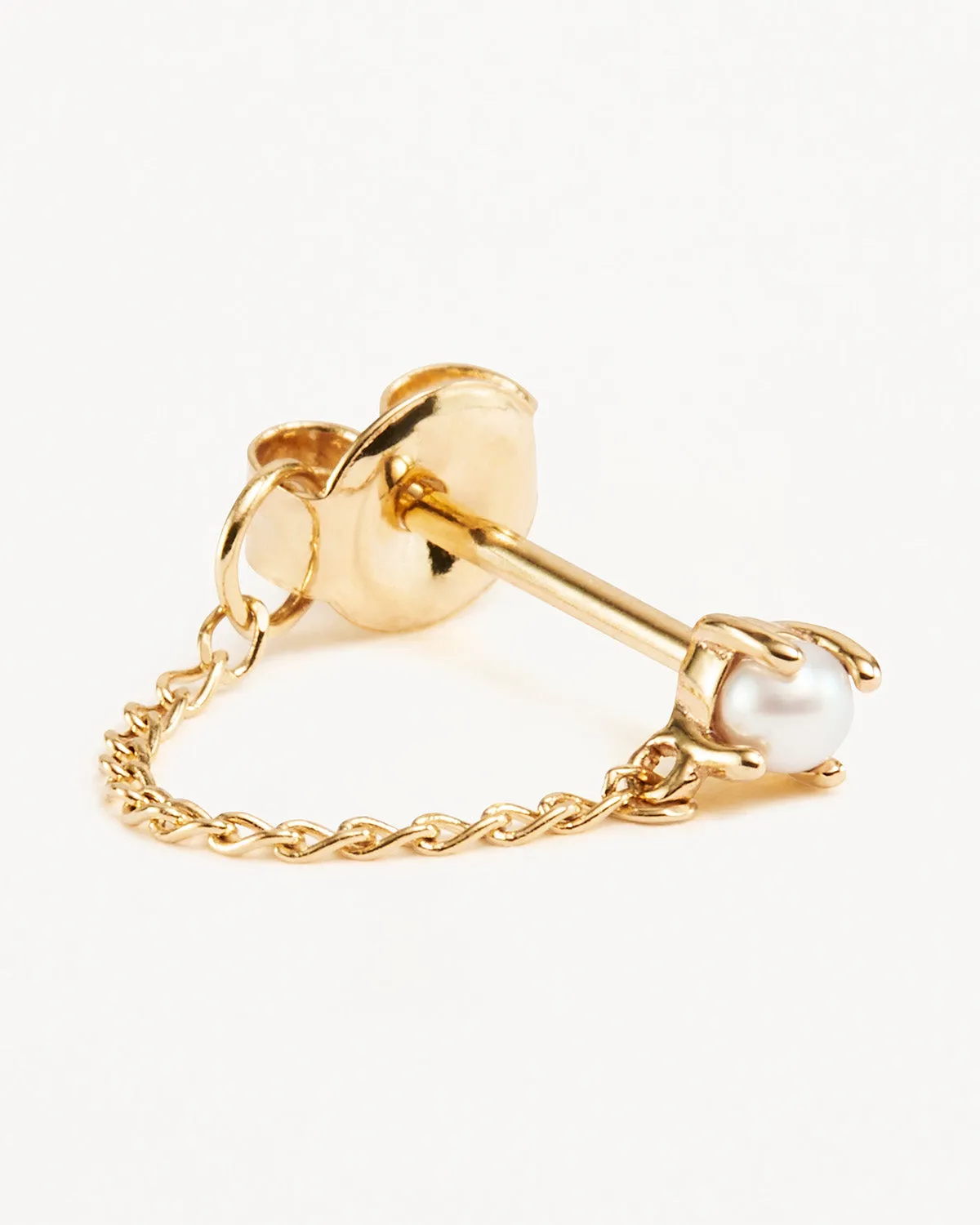 14k Solid Gold Peace Lover Chain Earring