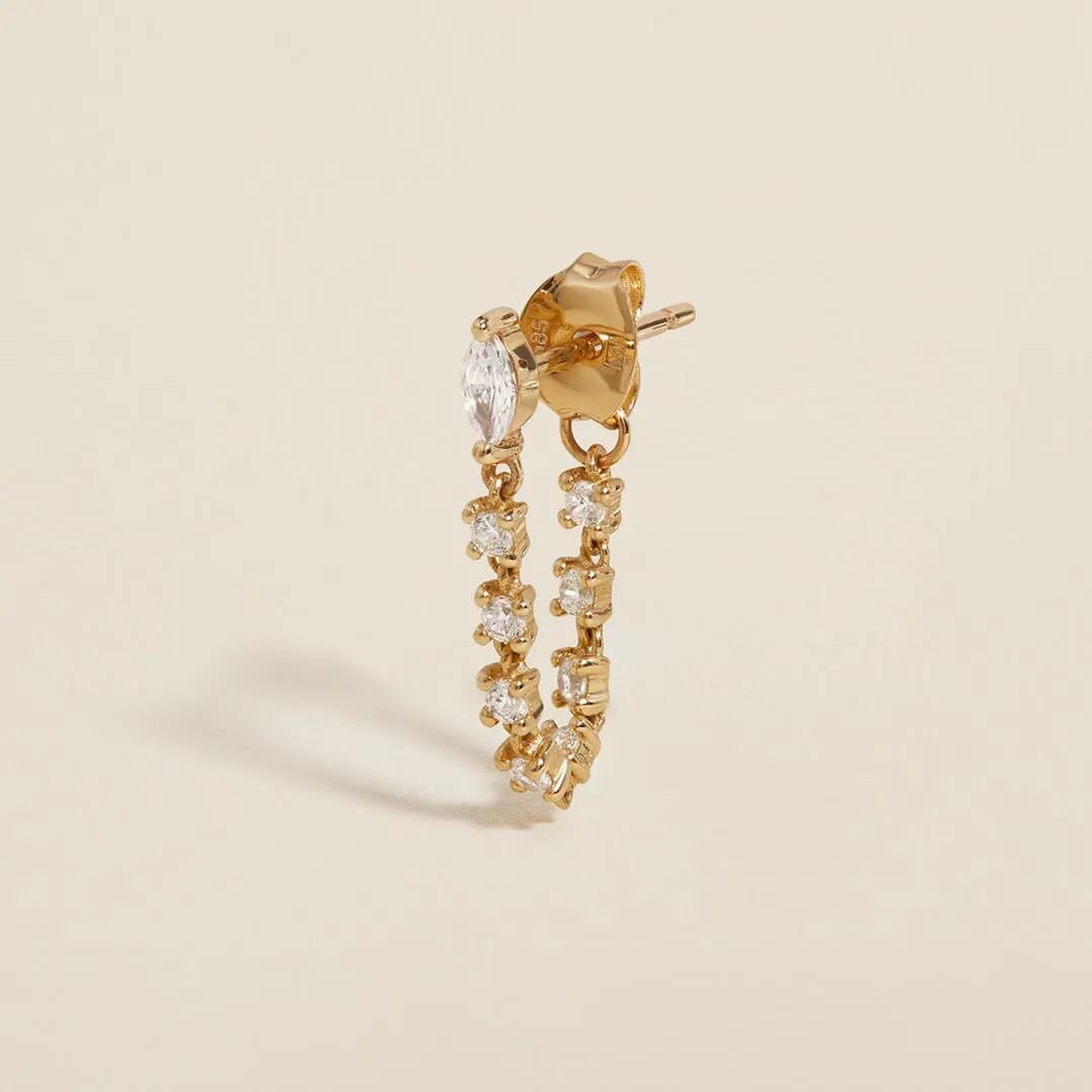 Benjamin crystal chain hoop earring