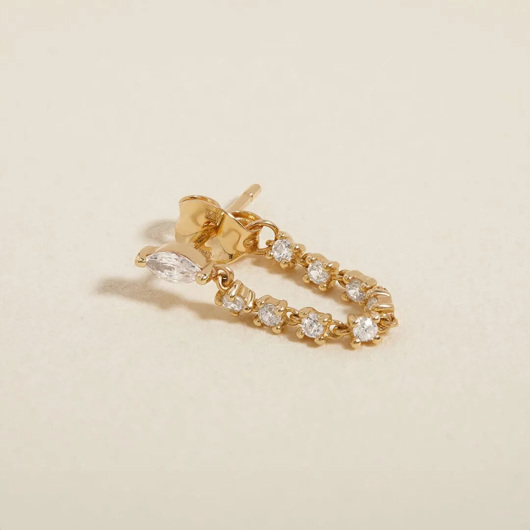 Benjamin crystal chain hoop earring