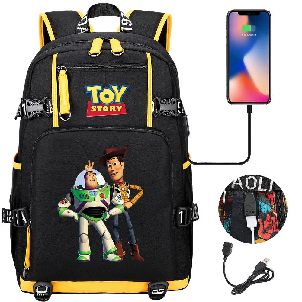 Buzz Lightyear Woody Schoolbag USB Charging Backpack
