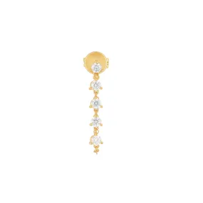 Chain Stud Earring - Yellow Gold