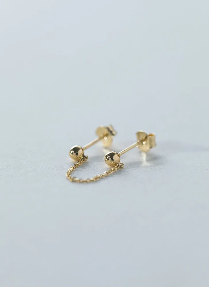Double trouble pinhead earstud 14k gold