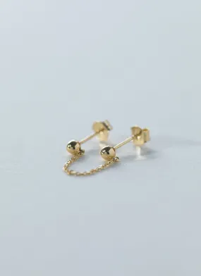 Double trouble pinhead earstud 14k gold