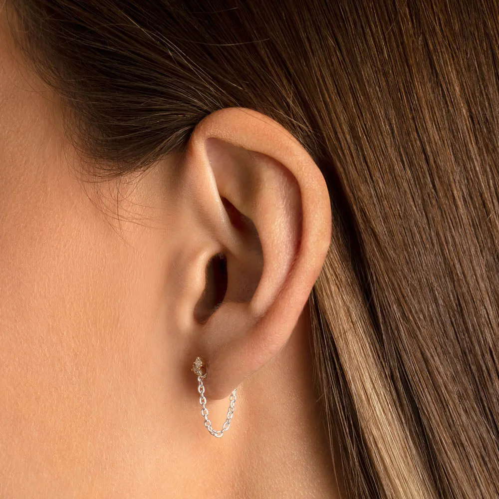 Earring Connector Chain in Silver