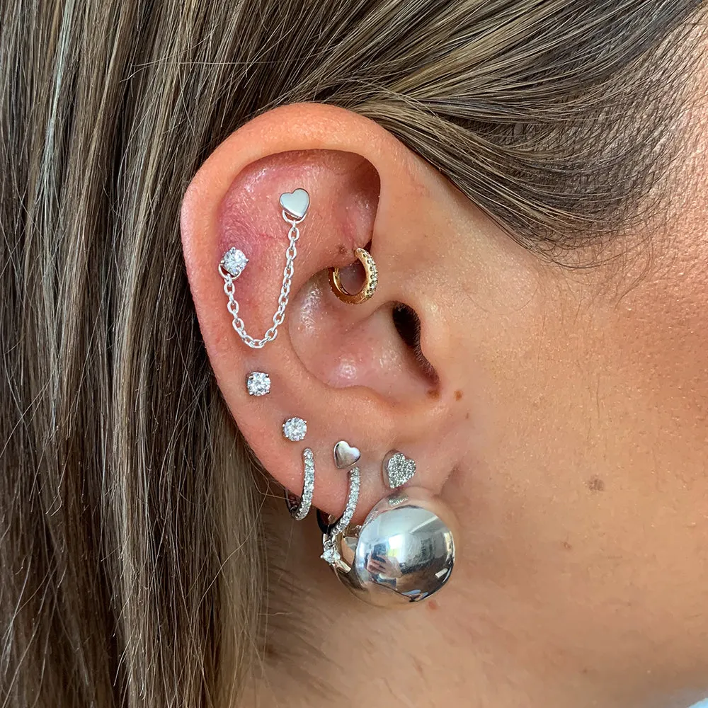 Earring Connector Chain in Silver