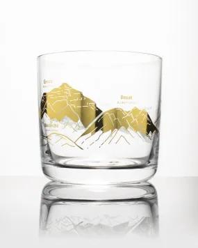 Mountain Peaks of the World Whiskey Glass