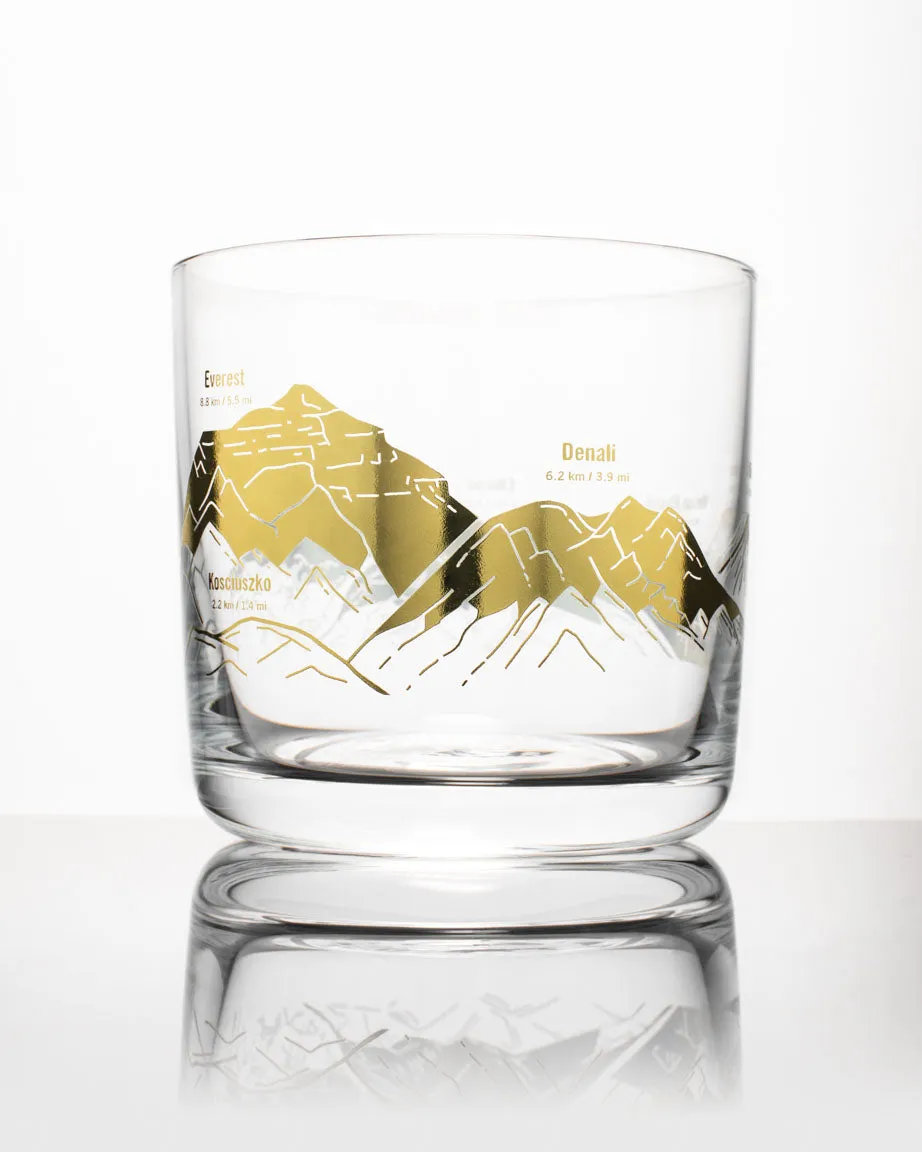 Mountain Peaks of the World Whiskey Glass