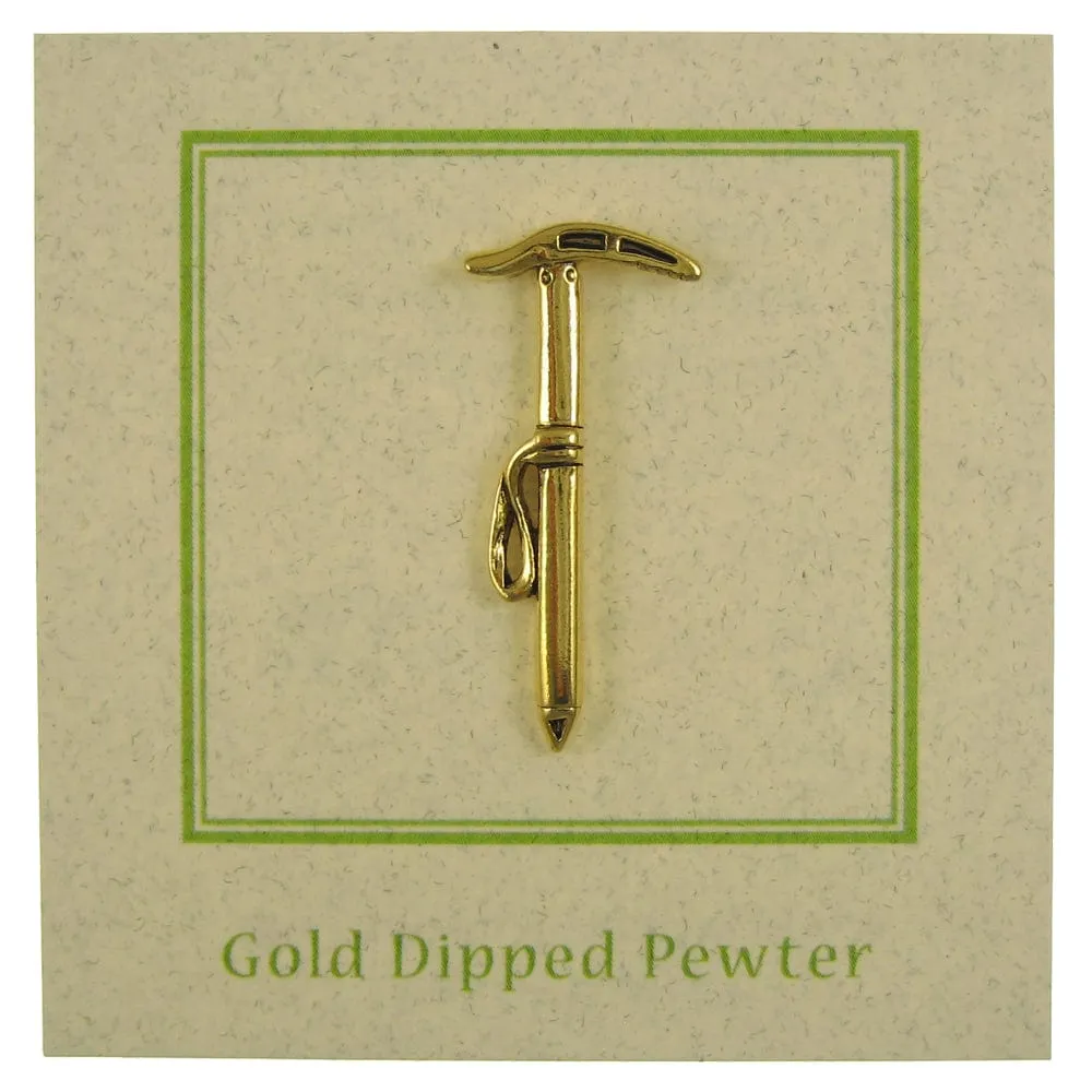 Mountaineering Axe Gold Lapel Pin