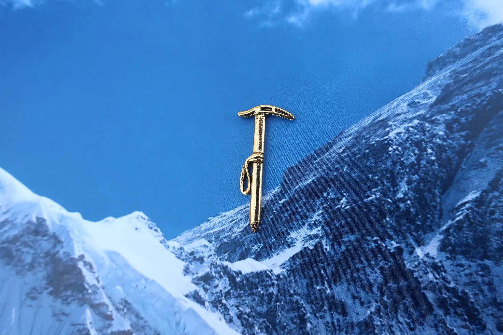 Mountaineering Axe Gold Lapel Pin