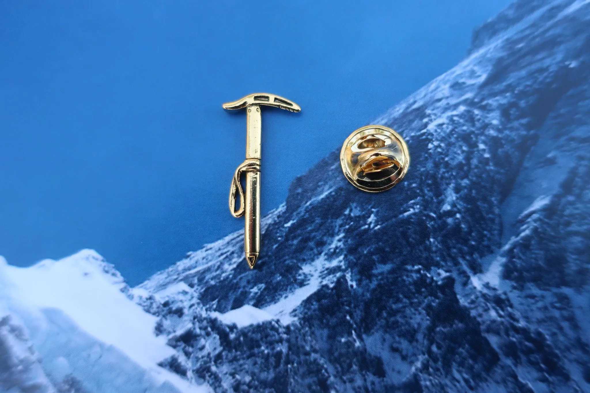 Mountaineering Axe Gold Lapel Pin