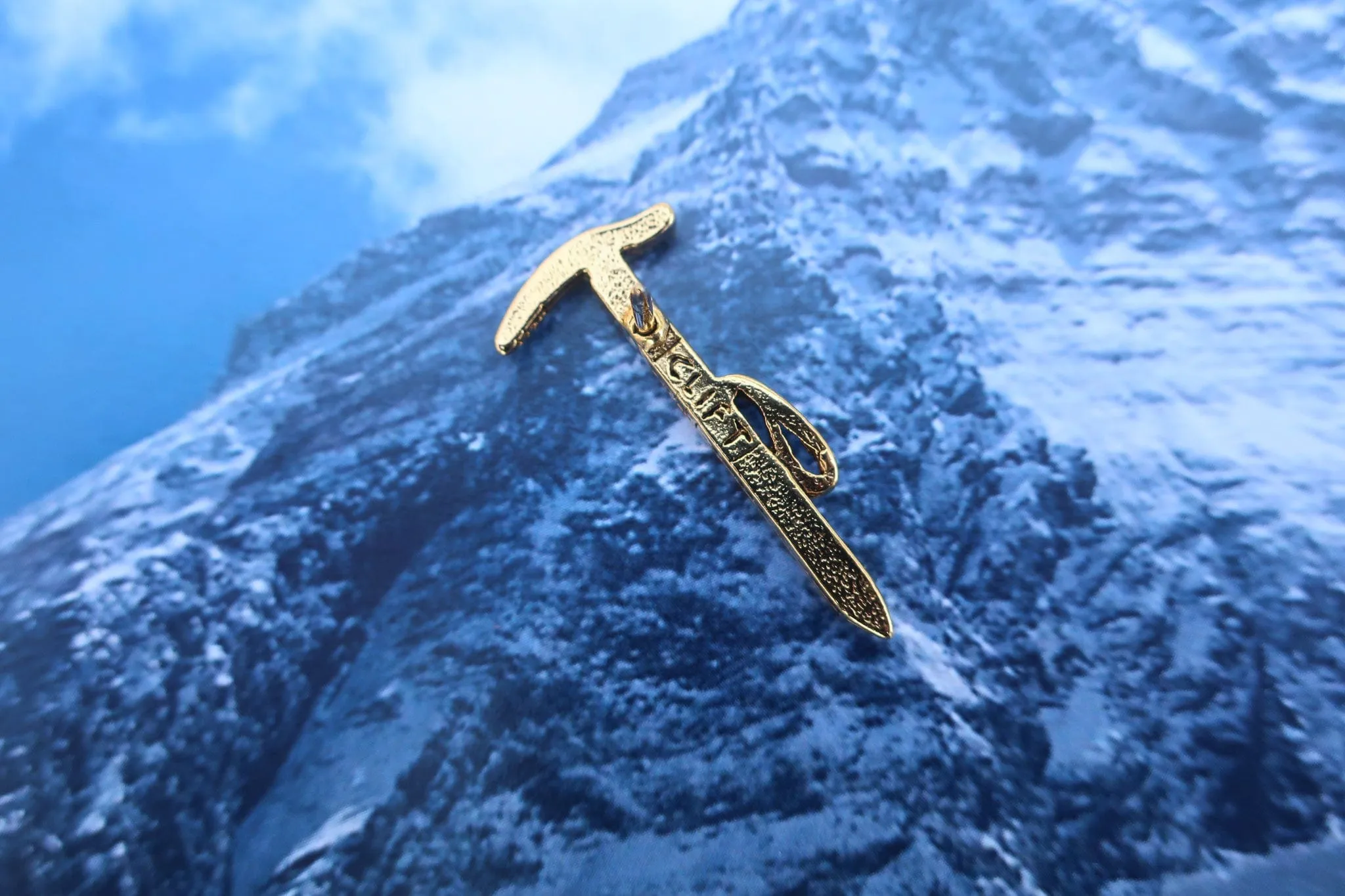 Mountaineering Axe Gold Lapel Pin