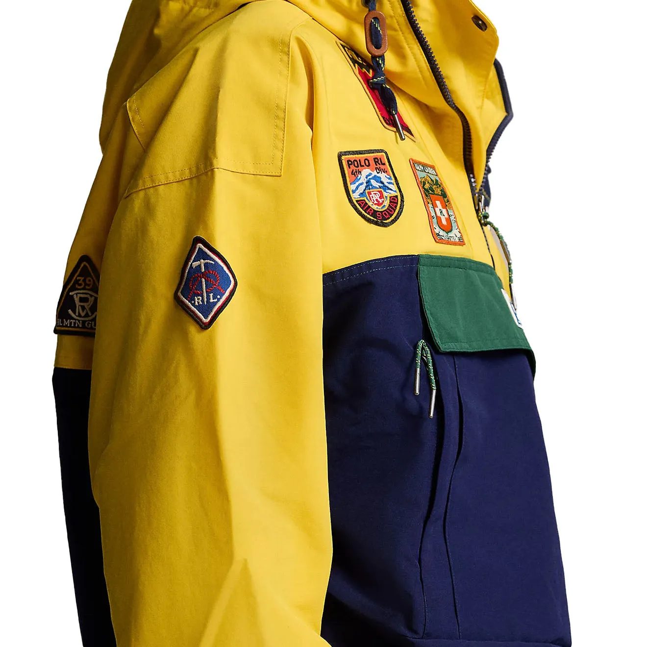 Polo Ralph Lauren Graphic Hooded Pullover Jacket Yellow/Green/Navy